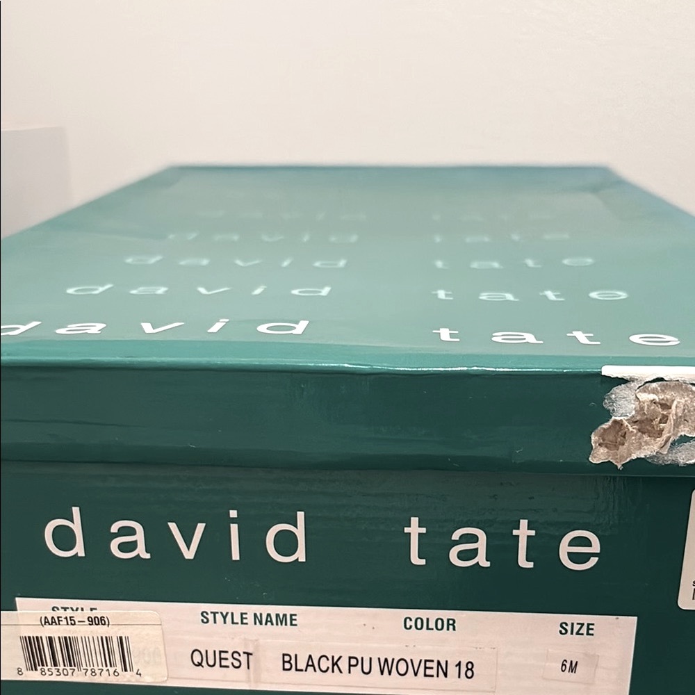 NIB [David Tate] Quest Woven Round Toe Knee-High Black Boots Womens Size 6.0 - Picture 10 of 10
